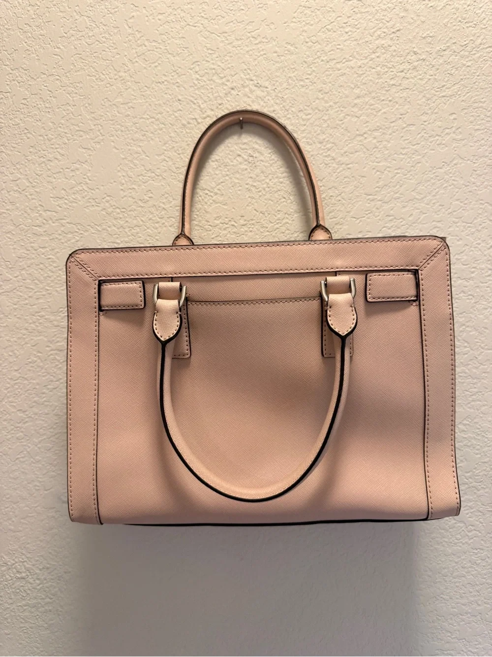 Michael Kors Blush Saffiano Leather Satchel with Crossbody Strap